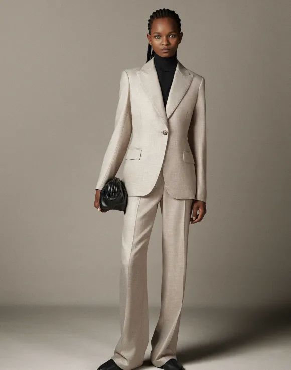 Bamboo Viscose Twill Single Button Blazer