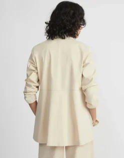 Bi-Stretch Pima Cotton Buttoned Shirt Jacket