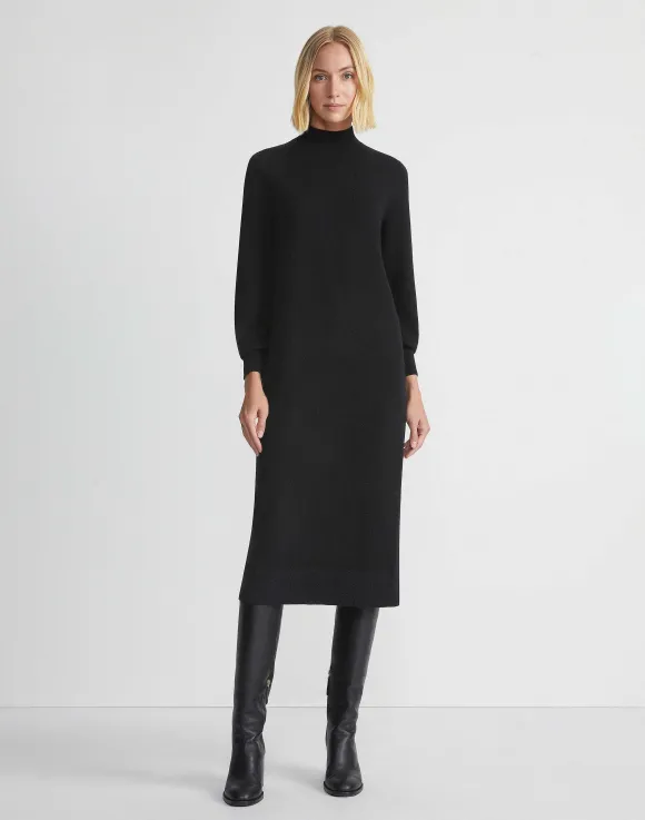 Cashmere Blouson Sleeve Dress