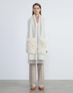 Cashmere Shearling Pocket Shawl