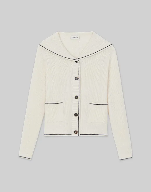 Cashmere Tipped Sailor Cardigan