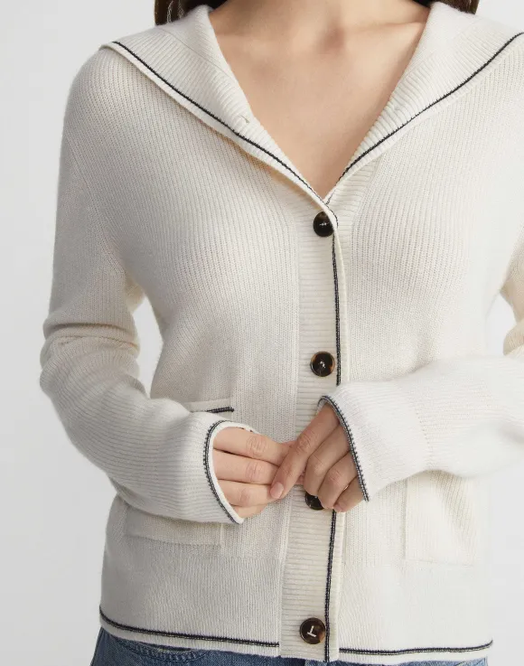 Cashmere Tipped Sailor Cardigan