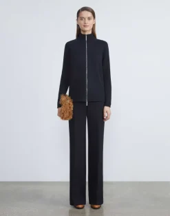 Cashmere Zip Front Cardigan