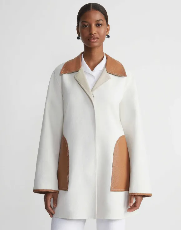 Cotton Double Face Reversible Car Coat