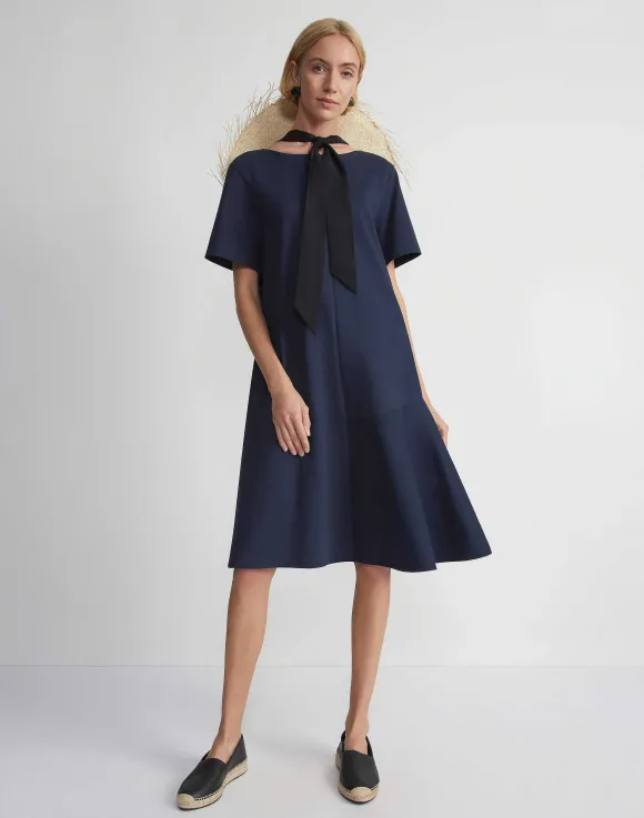 Cotton Jersey Flounced T-Shirt Dress