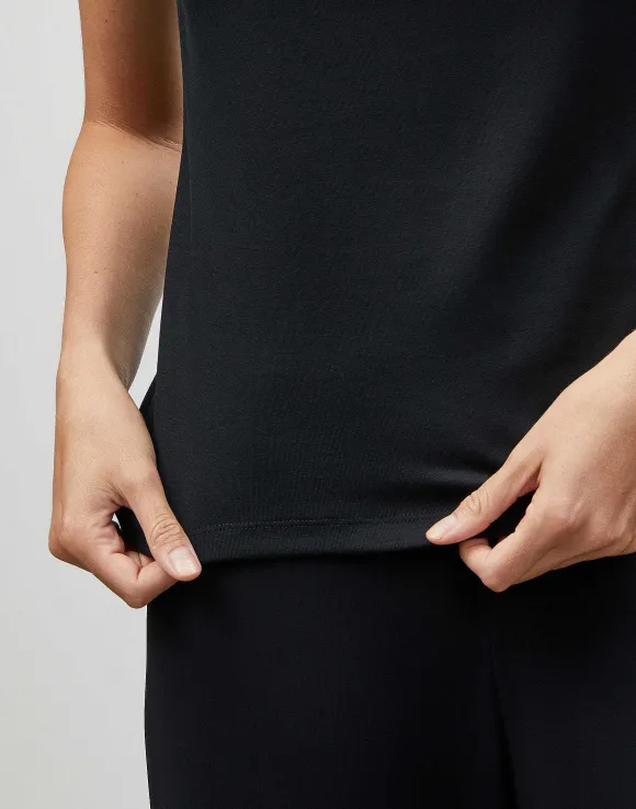 Cotton Rib Scoop Neck T-Shirt