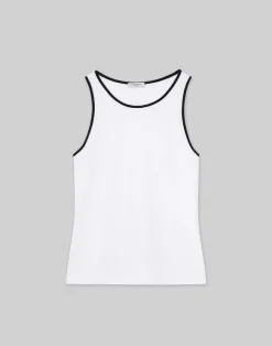 Cotton Rib Tipped Racerback Tank