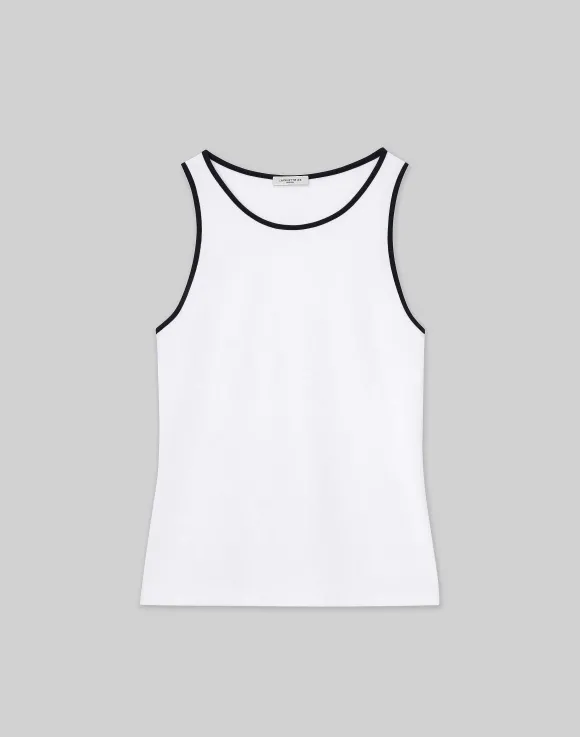 Cotton Rib Tipped Racerback Tank