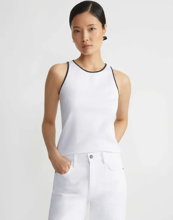 Cotton Rib Tipped Racerback Tank