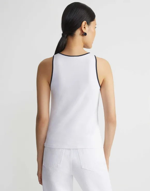 Cotton Rib Tipped Racerback Tank