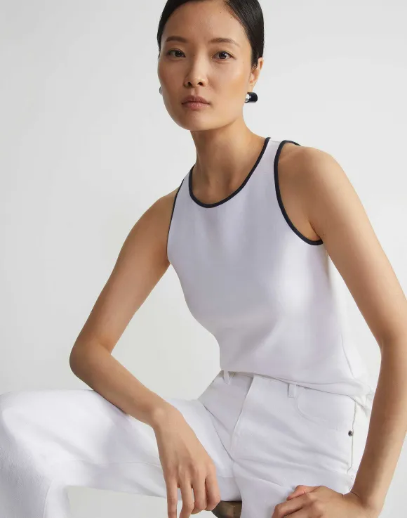 Cotton Rib Tipped Racerback Tank