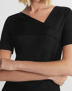 Cotton Rib Twisted V-Neck Tee