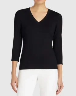 Cotton Rib V-Neck T-Shirt