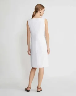 Cotton Sateen Bateau Sheath Dress