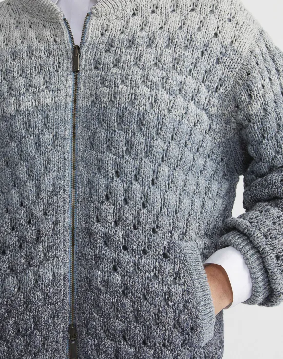 Denim Yarn & Organic Chambray Reversible Bomber