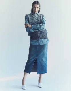 Denim Yarn Sweater Vest