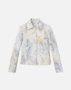 Eco Fern Print Linen-Poly Jacket