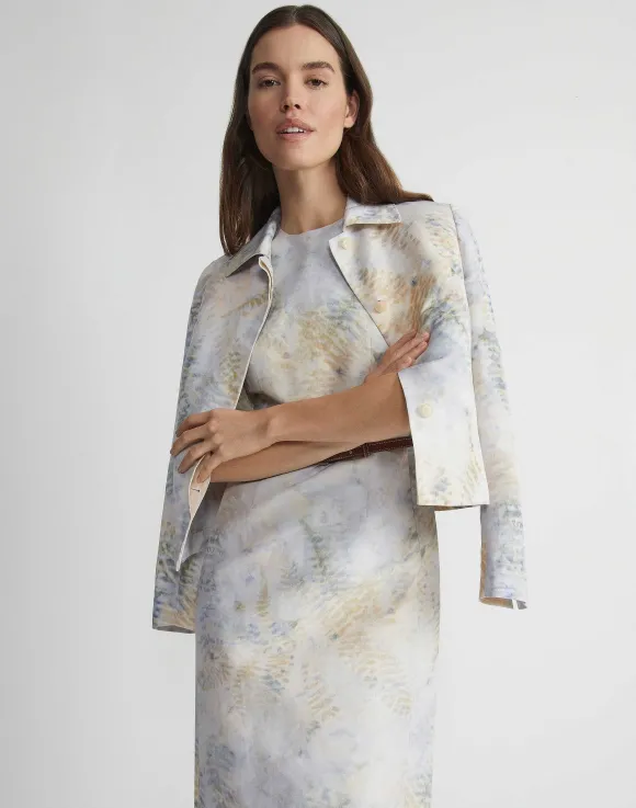Eco Fern Print Linen-Poly Jacket