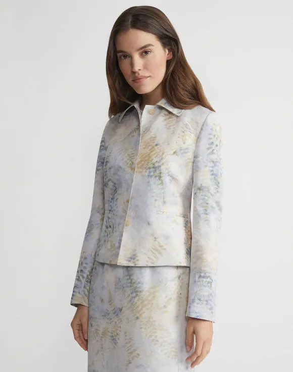 Eco Fern Print Linen-Poly Jacket