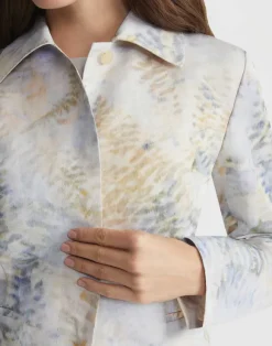 Eco Fern Print Linen-Poly Jacket