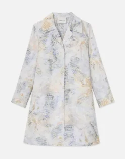 Eco Fern Print Linen-Poly Overcoat
