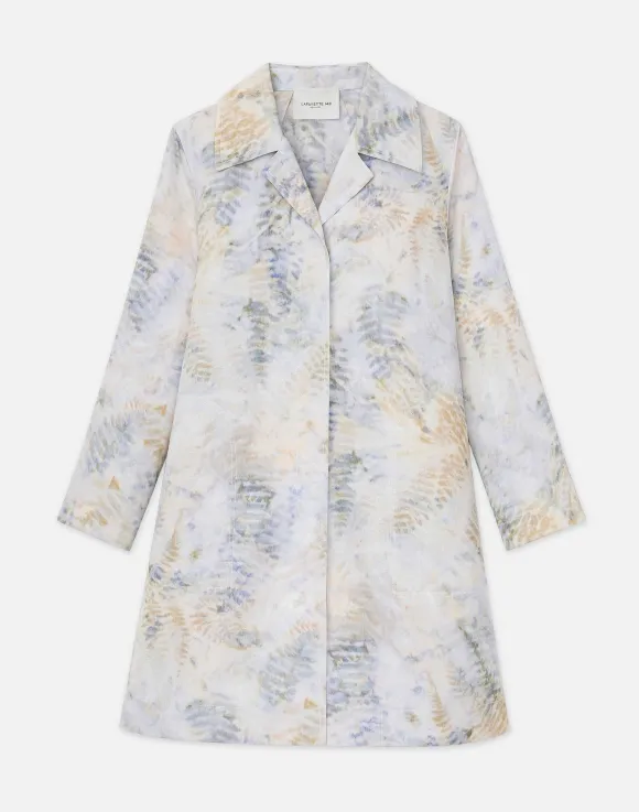 Eco Fern Print Linen-Poly Overcoat