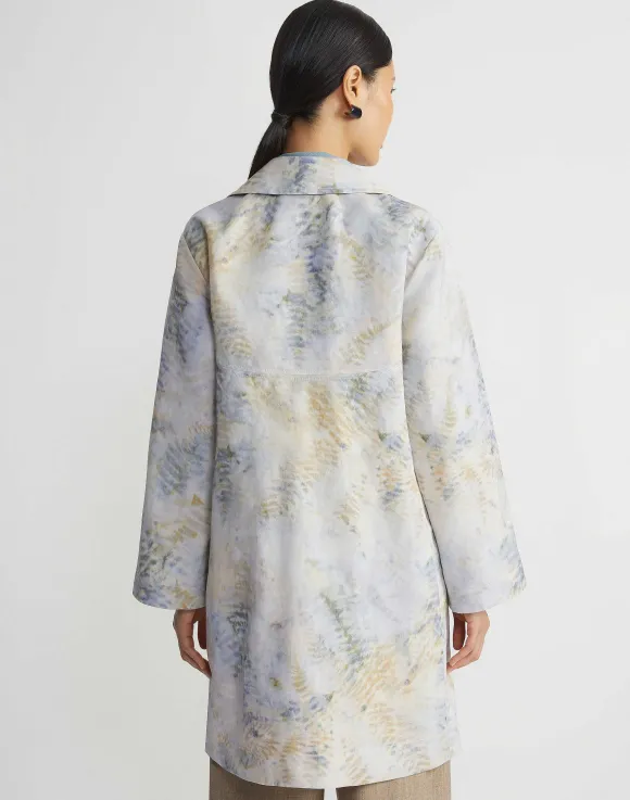 Eco Fern Print Linen-Poly Overcoat