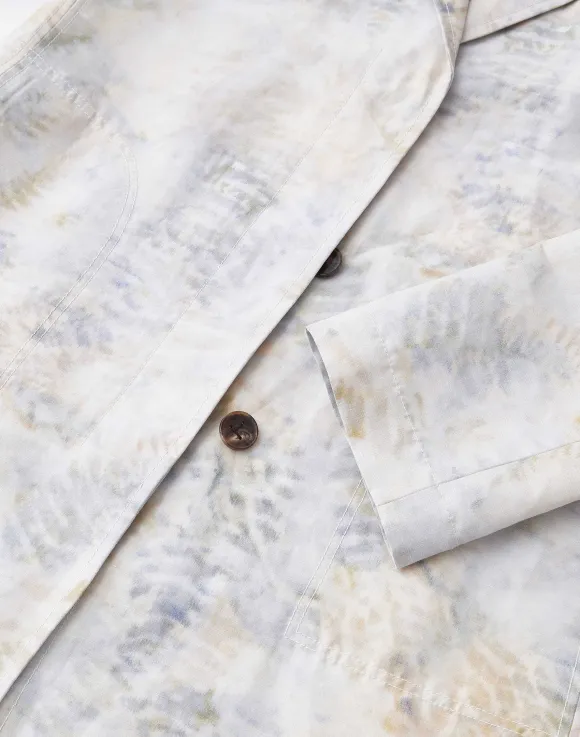 Eco Fern Print Linen-Poly Overcoat