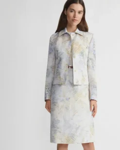 Eco Fern Print Linen-Poly Sheath Dress
