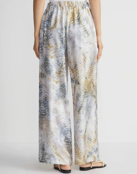 Eco Fern Print Silk Twill Riverside Pant