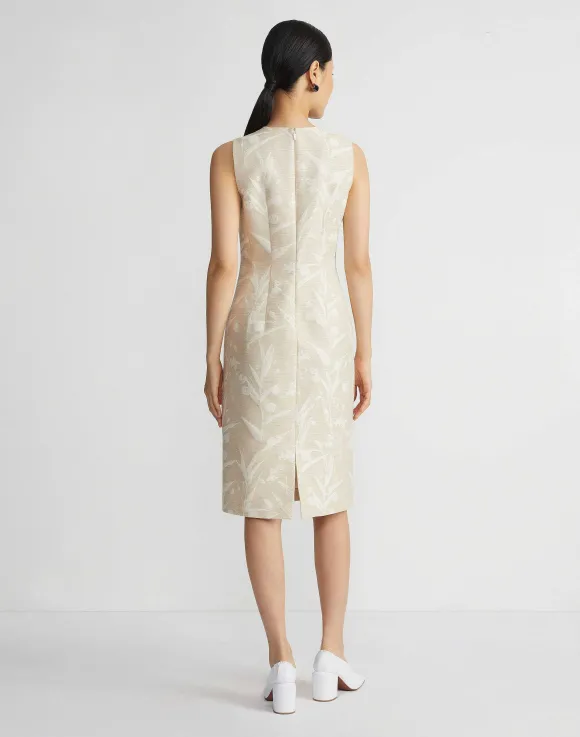 Eco Flora Jacquard Cotton-Silk Sheath Dress