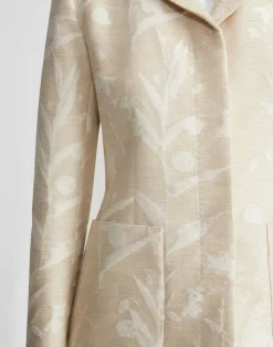 Eco Flora Jacquard Cotton-Silk Patch Pocket Blazer