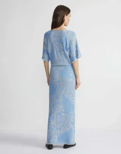 Eco Flora Jacquard Finespun Voile Convertible Sweater Dress