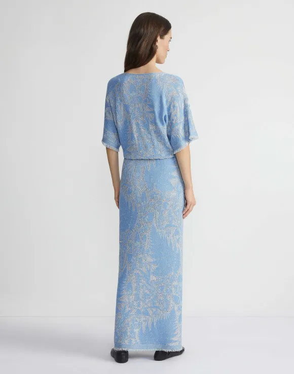 Eco Flora Jacquard Finespun Voile Convertible Sweater Dress