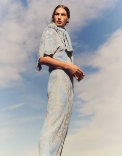 Eco Flora Jacquard Finespun Voile Convertible Sweater Dress