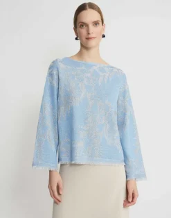 Eco Flora Jacquard Finespun Voile Bateau Sweater