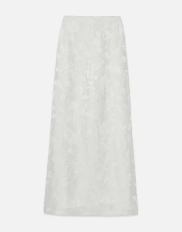 Eco Flora Jacquard Linen-Viscose Maxi Skirt