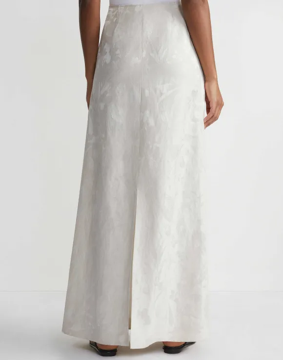 Eco Flora Jacquard Linen-Viscose Maxi Skirt
