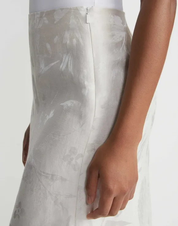 Eco Flora Jacquard Linen-Viscose Maxi Skirt