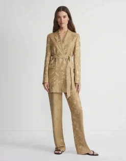 Eco Flora Jacquard Linen-Viscose Gates Pant