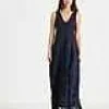 Eco Flora Jacquard Viscose-Silk Voile Handkerchief Dress