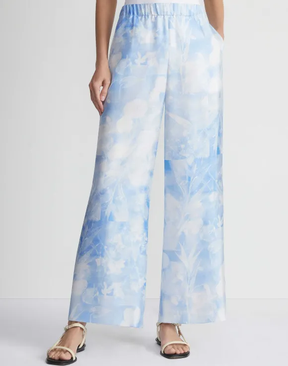Eco Flora Print Silk Twill Riverside Pant