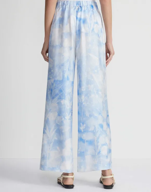 Eco Flora Print Silk Twill Riverside Pant
