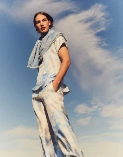 Eco Flora Print Silk Twill Riverside Pant