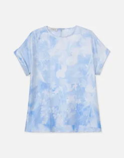 Eco Flora Print Silk Twill T-Shirt Blouse