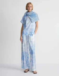 Eco Flora Print Silk Twill T-Shirt Blouse