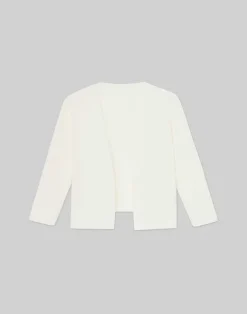 Finespun Voile Open-Front Cropped Cardigan