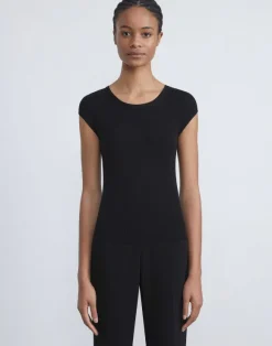 Finespun Voile Ribbed Cap Sleeve Top