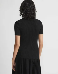 Finespun Voile Ribbed Knit Top