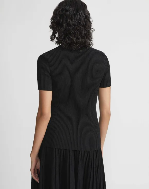 Finespun Voile Ribbed Knit Top
